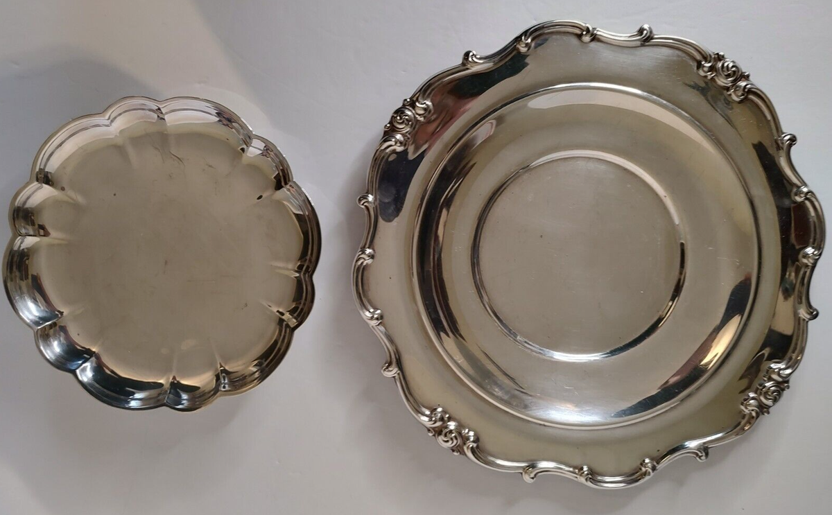 2 Vintage Gorham Silver Plate YC2029 11.5 Inch Platter & 7.5