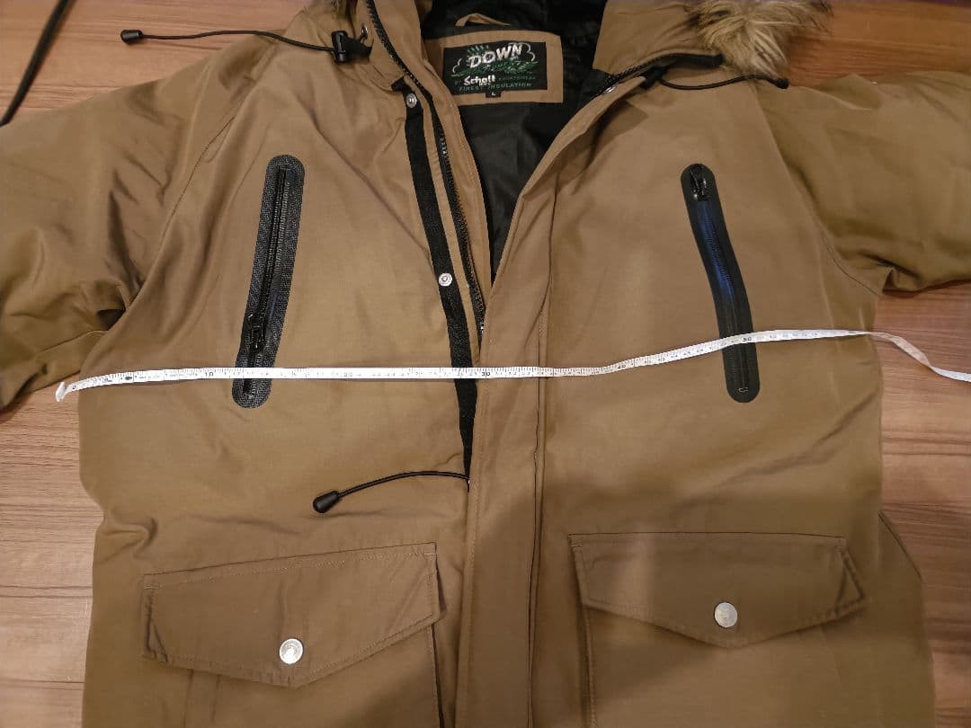 Excellent condition Schott down jacket beige size… - image 10