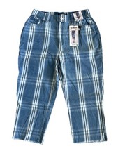 Rewash Retro Capris Pants Size 11 Curve Kitty Crop Raw Hem Plaid NWT