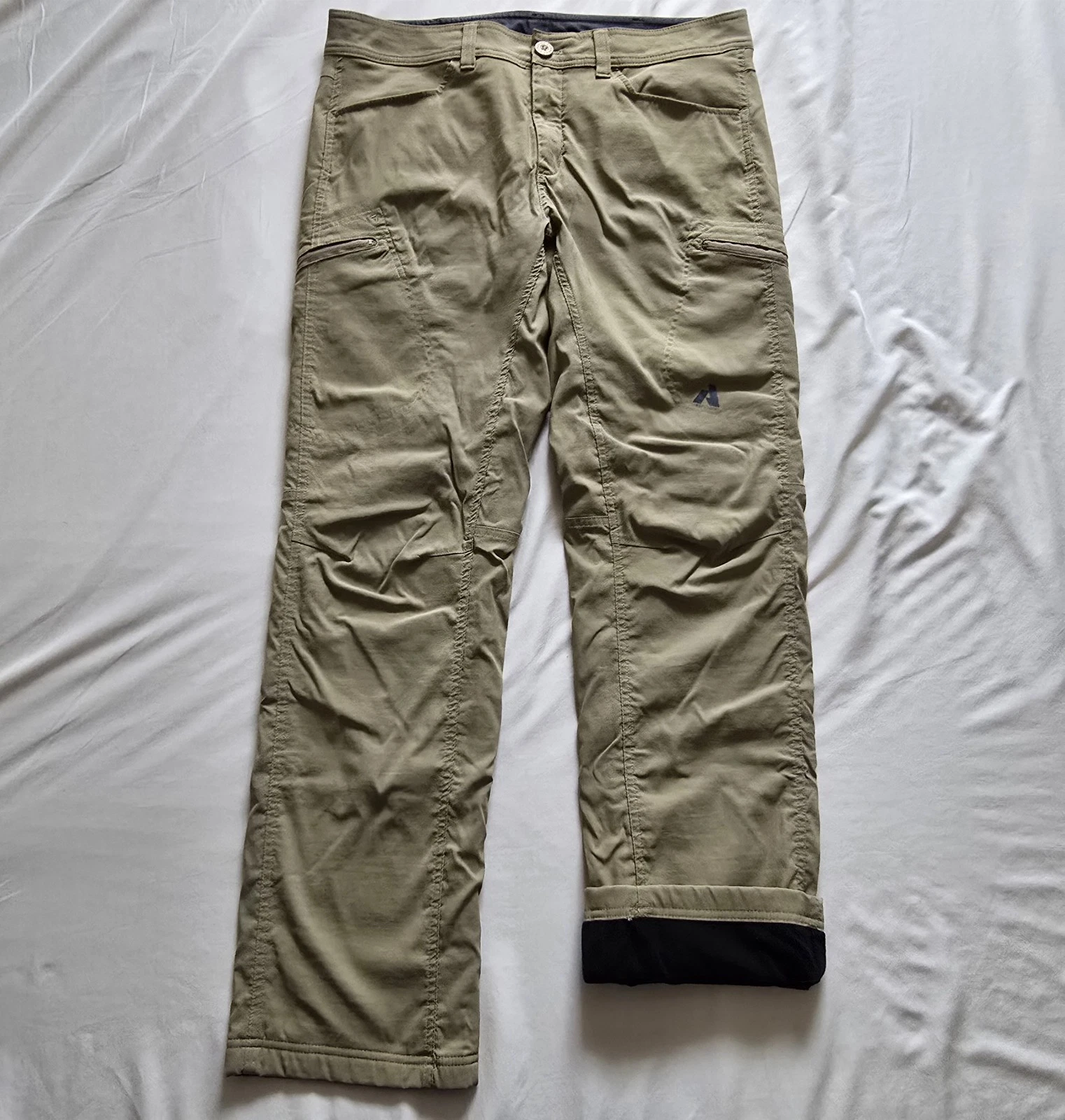 Eddie Bauer First Ascent Fleece Lined Pants Mens 36x34 Outdoors Cargo Hiking EUC