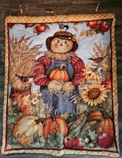 Quilted Wall Hanging Fall Harvest Halloween Thanksgiving 33"X40"
