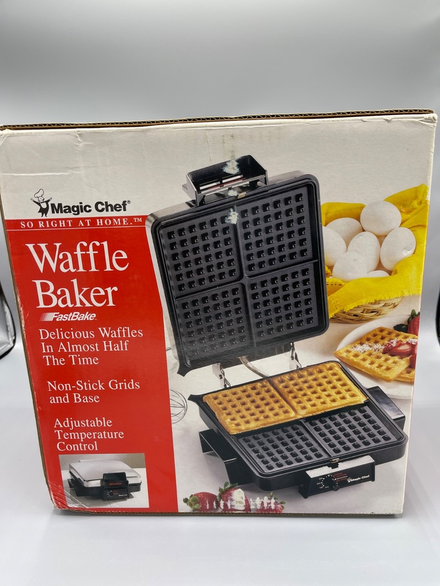 Vintage Magic Chef Waffle Maker & Grill M420 Reversible Fast Bake