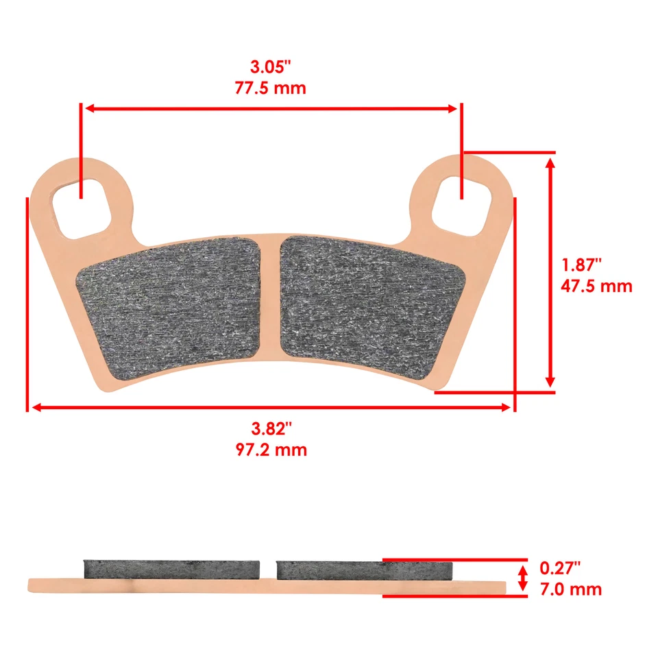 Pastilla de freno trasera Caltric para Polaris RZR 900 2015-2021 / RZR 1000 2016-2021 Foto 2 de 4