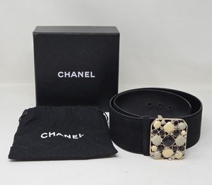 CHANEL クリスタル装飾 ブラックベルト Chanel Crystal Belt | eBay