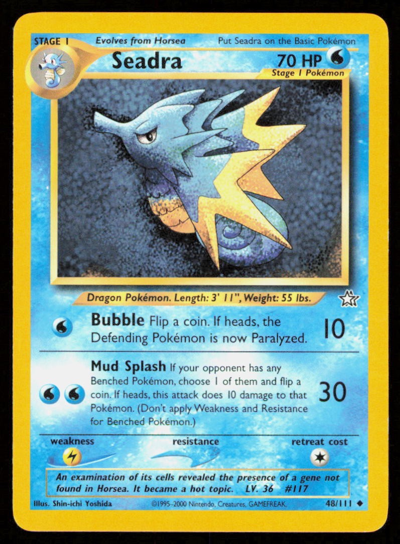 SEADRA 48/111 VINTAGE UNCOMMON NEO GENESIS POKEMON NM