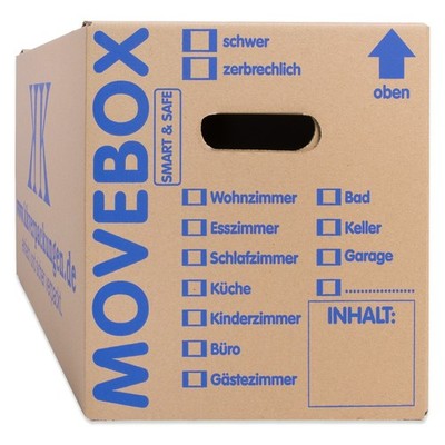 30 Umzugskartons Movebox Smart & Safe 2-wellig 30 kg belastbar Beschriftungsfeld