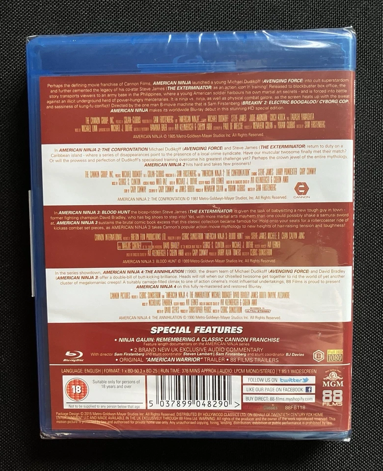 American Ninja 1 - 4 The Ultimate Collection 88 Films 4 Disc Set Blu-ray *Sealed - Image 2 of 3