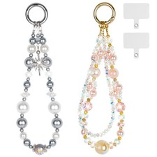 Beaded Phone Wrist Strap Hands-Free Anti-drop Phone Lanyard Charm For Women