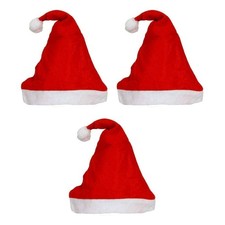 Red White Merry Christmas Hats Set of 3  Santa Claus Caps for Kids Babies