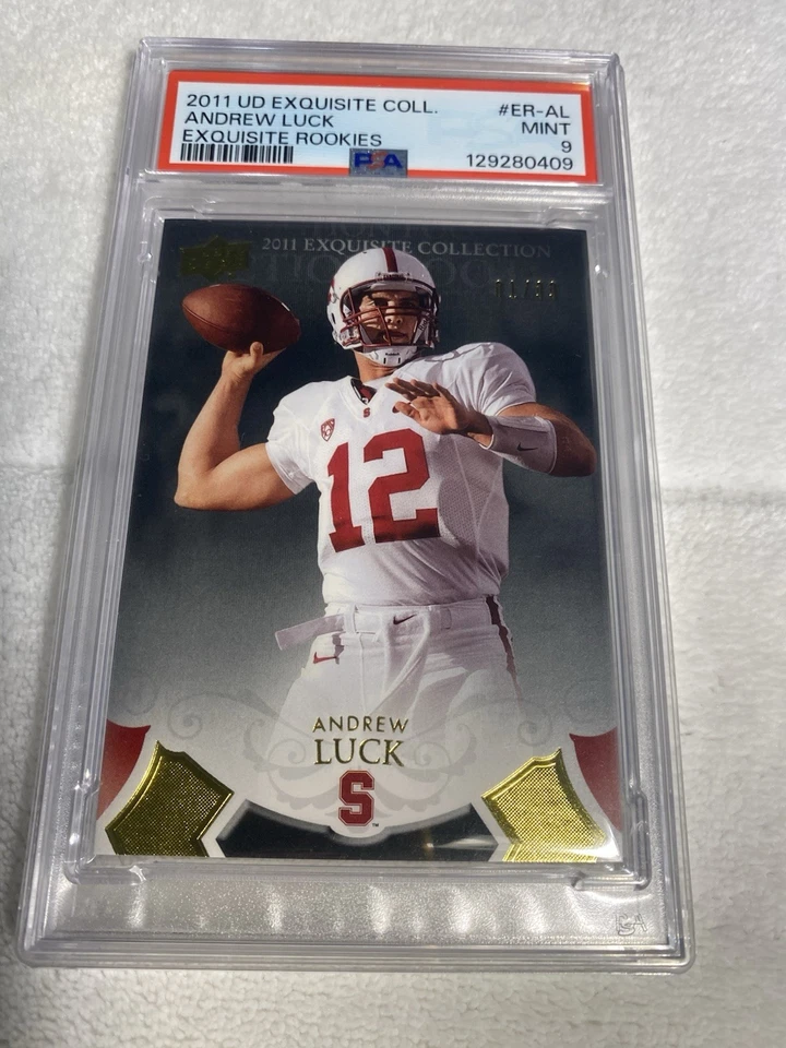 Upper Deck Exquisite Collection 2011/99 Andrew Luck RC PSA 9 Pop 3 ninguno superior Foto 2 de 4