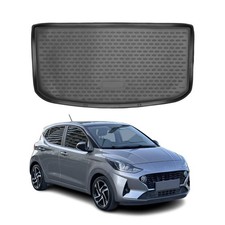 Kofferraummatte Kofferraumwanne für Hyundai i10 2020-2026 Gummi TPE Schwarz