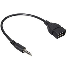 Audio AUX Jack 3.5mm Male to USB 2.0 Type A Female OTG Converter Adapter Cable