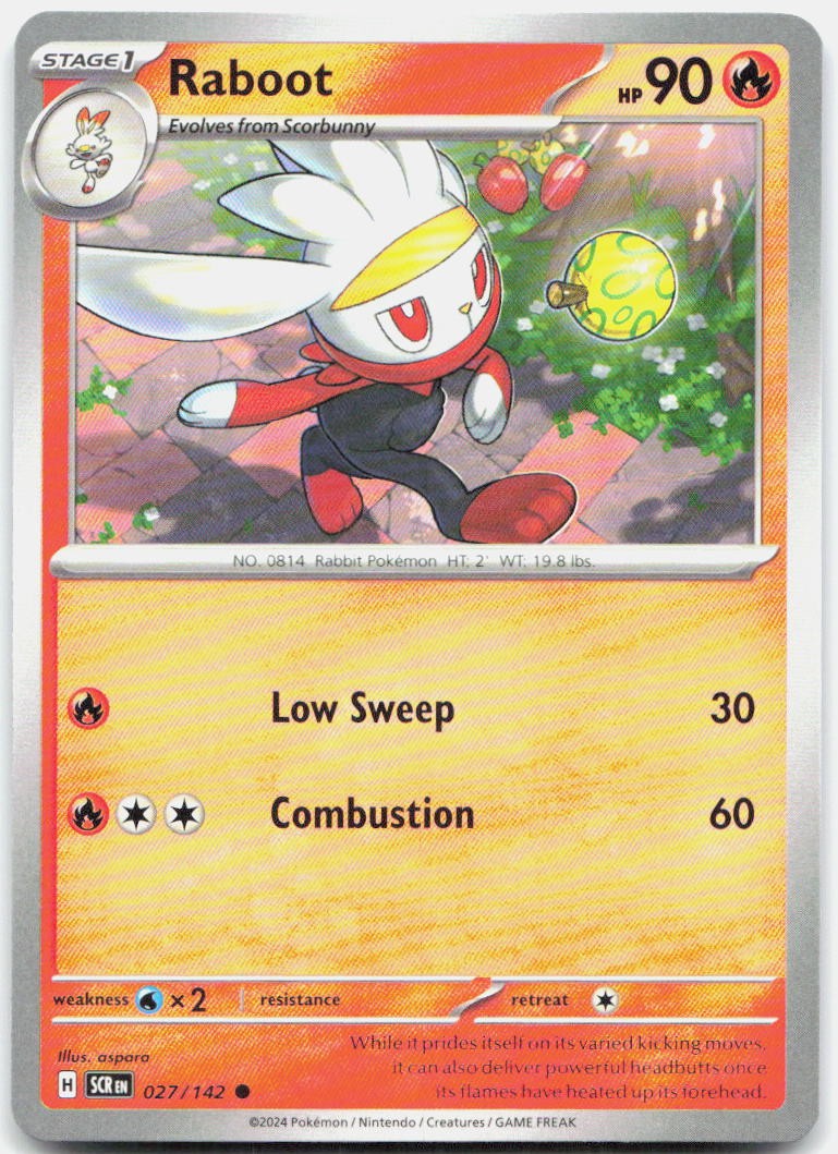 Raboot 27/142 Common Stellar Crown Pokemon Lightly Played