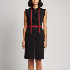 Gucci Black Jersey Ruffle Detail Sleeveless Midi Dress M