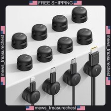 Cable Organizer Clips 12 Pack Rotatable with Strong Adhesive for Desk