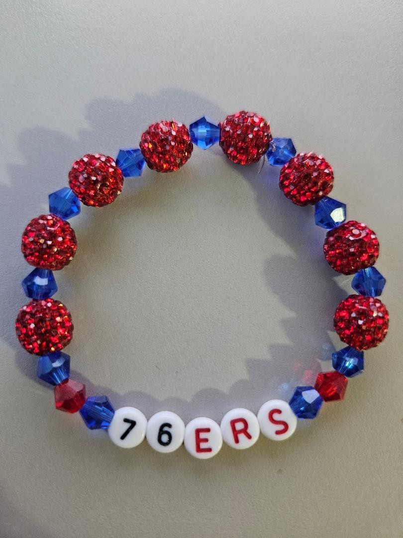Philadelphia 76ers Sparkling Beaded Stretch Bracelet