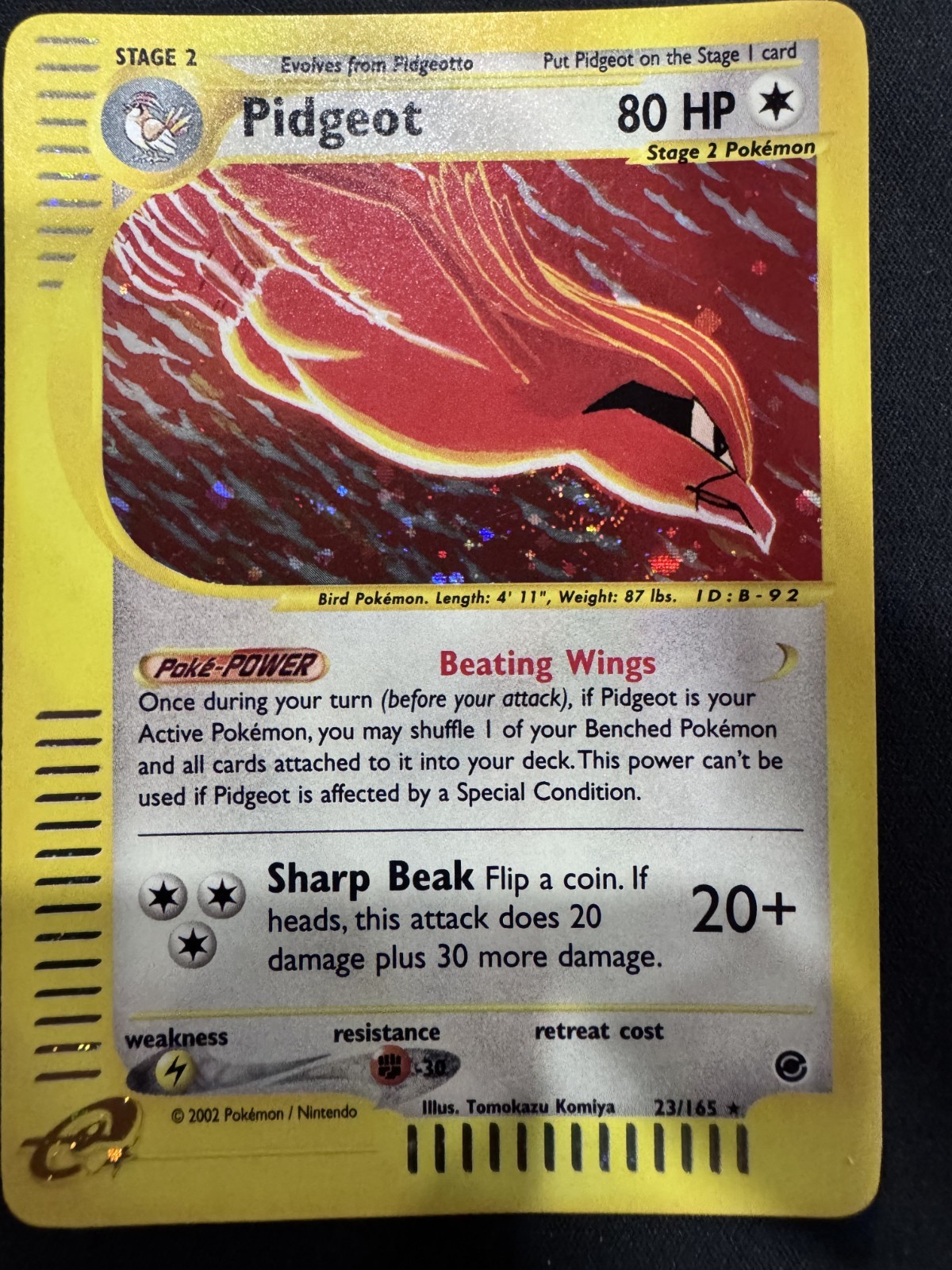 Pidgeot 023/165 Expedition Base Set Holo Swirl
