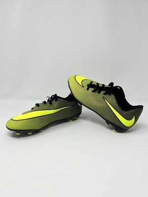 Nike Jr Bravata II FG Kids Soccer Cleats Black Volt Neon Size 4Y