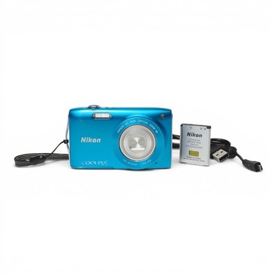 Nikon Coolpix S3300 Blau Türkis 16 MP Digitalkamera Reisekamera kompakt, geprüft