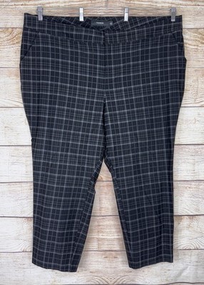 TORRID 28 Womens Grey Plaid Pocket Pixie Skinny Studio Luxe Ponte High-Rise Pant