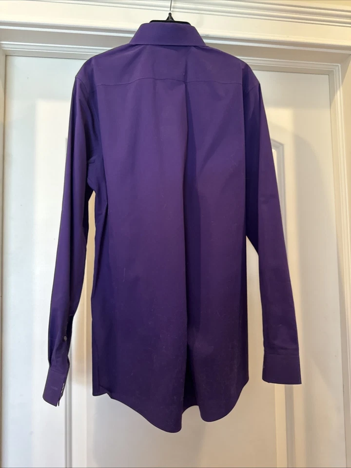 Camisa de hombre púrpura manga larga súper ajustada 14-14,5 32-33 pequeña con botones Foto 4 de 4