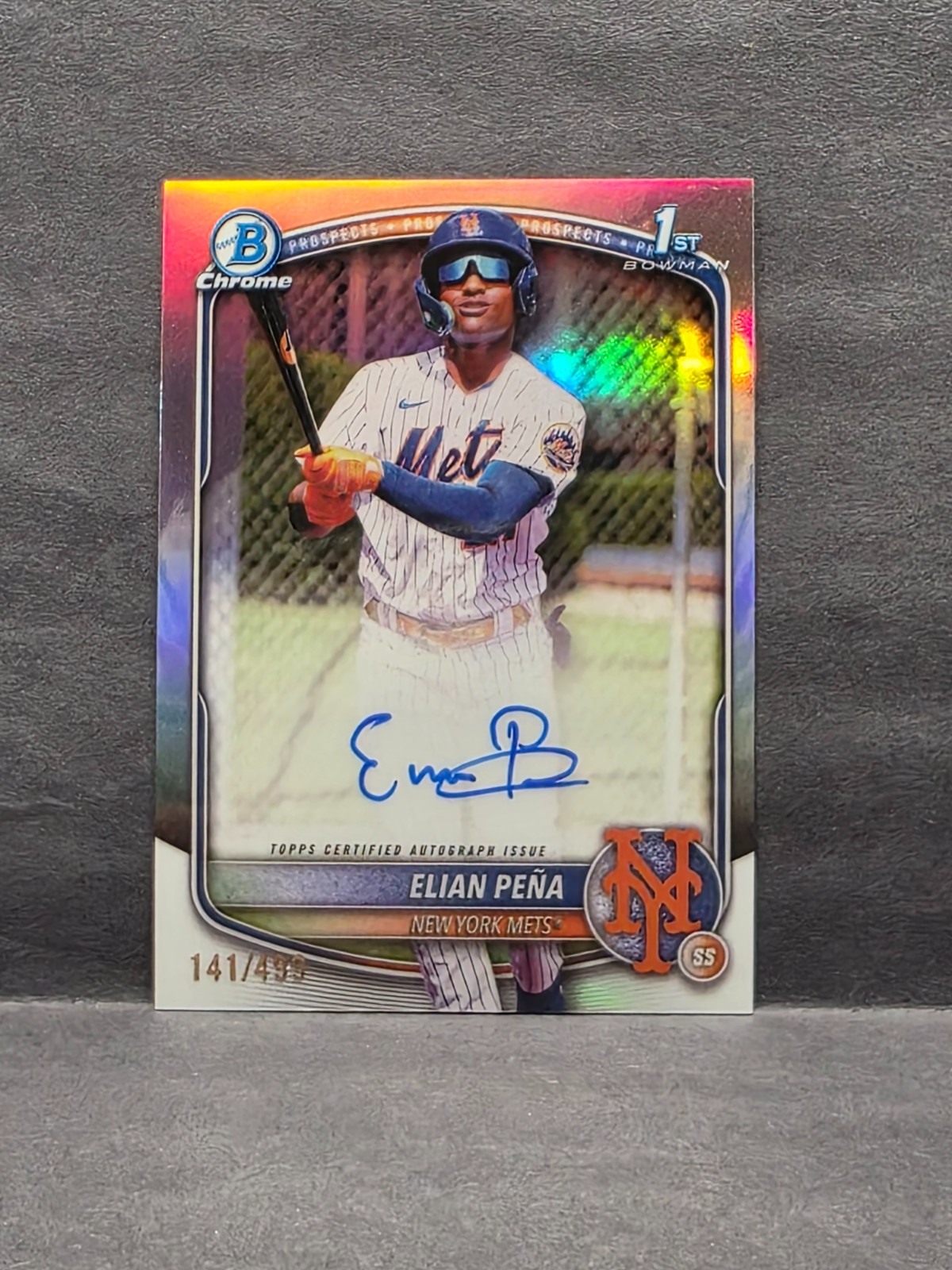 ELIAN PENA - 2025 Bowman Chrome - Refractor Auto /499 #CPA-EP Mets