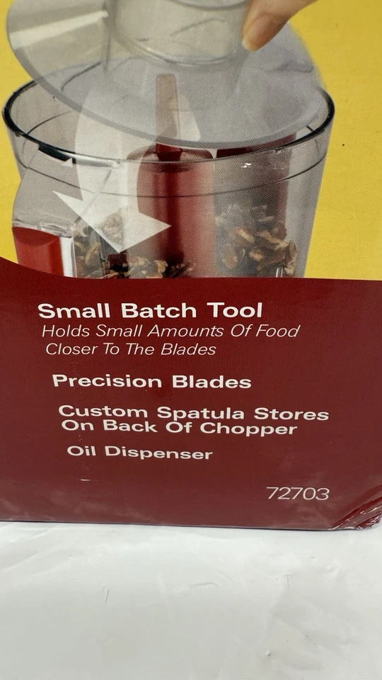 Hamilton Beach Ensemble 72703 Red 3 Cups Food Processor Chopper - Image 2 of 4