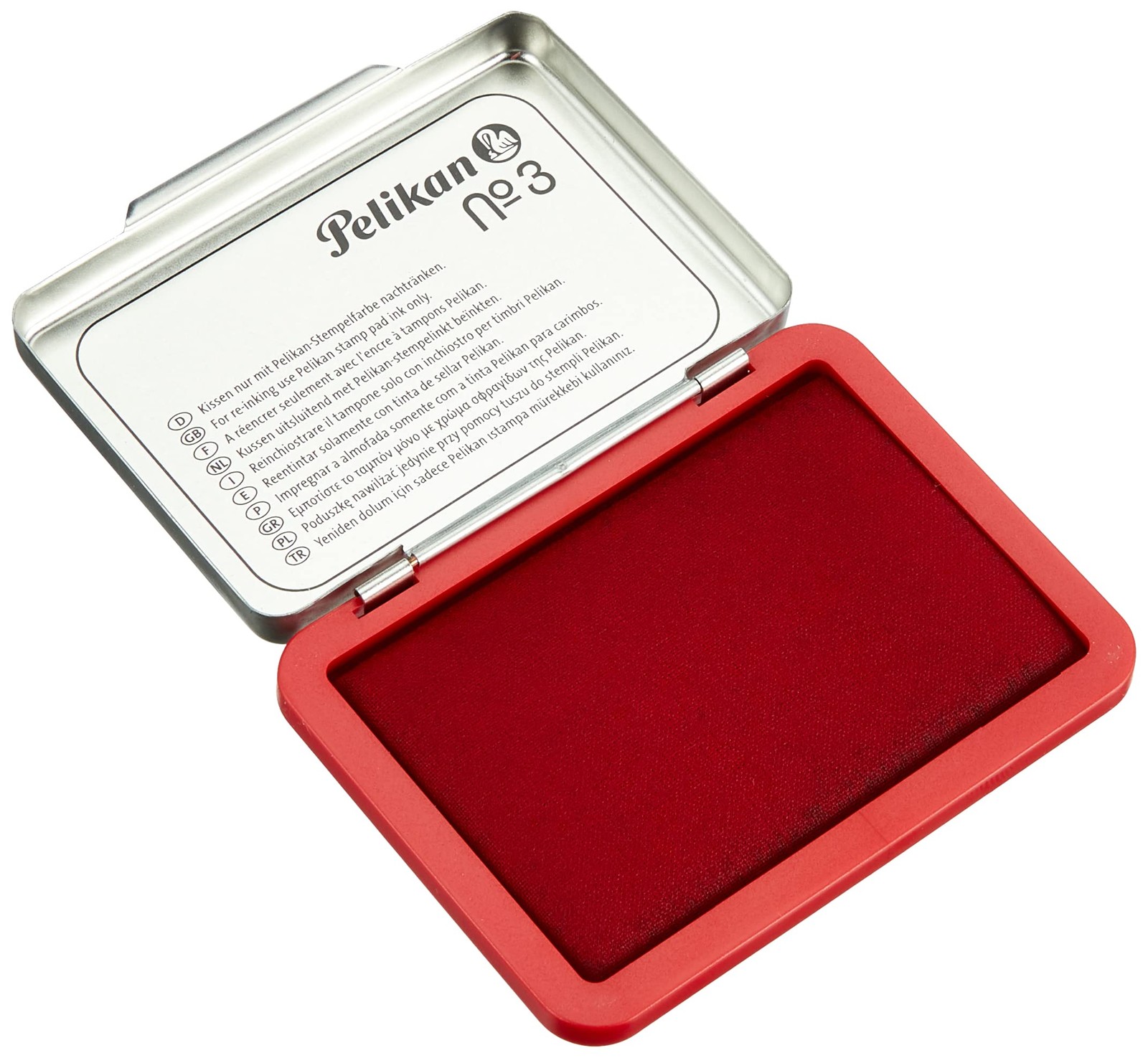 Pelikan 331181 - Metal Stamp Pad 5 x 7 cm Red 5x7 cm (Steki 3) Red