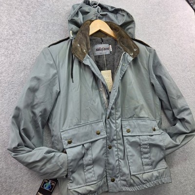 NEW 80s Vintage Made In USA Mens Field Jacket SOLUTIONS Sz Small Gray Thinsulate