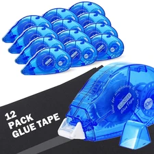 Double Sided Adhesive Scrapbook Runner Tape Roller,12 Packs Permanent Adhesive D