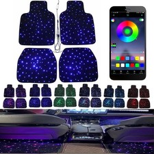 Glasfaser Sternenlicht Autofußmatten LED Teppiche App & Fernbedienungssteuerung