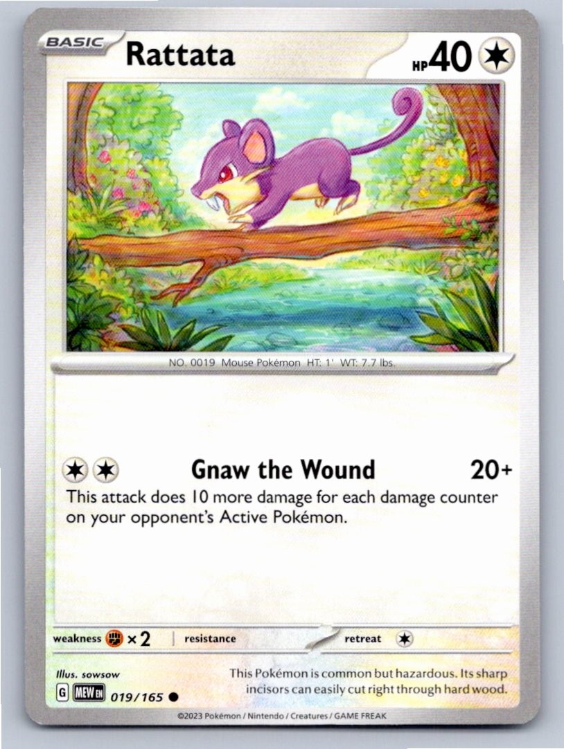 2023 POKEMON RATTATA 151 019/165 C NM A68221 FREE S&H