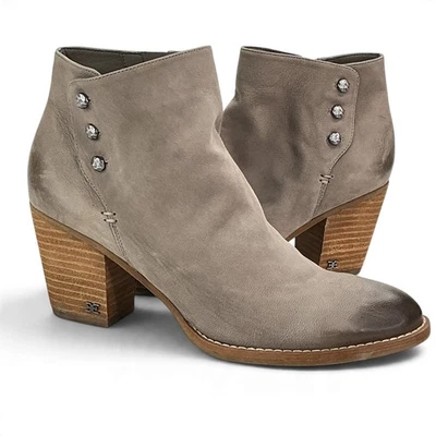 Sam Edelman Mariella Botín Mujer 9.5 Taupe Gamuza Tachonado Western Botín - Imagen 1 de 4