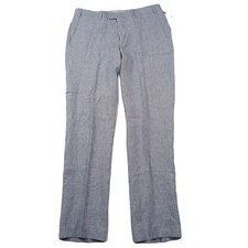 Bar III Slim-Fit Linen Dress Pants Mens 32x30 Light Blue NEW
