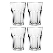 Beer Glass Tumblers Set Of 4 Euri Luxor Clear Tapered 360ml Durable Juice Cups