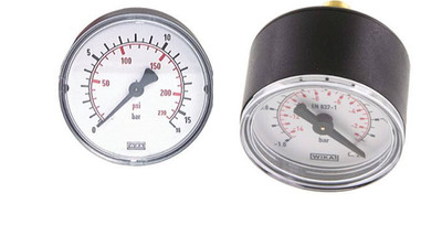 Manometer waagerecht KU/Ms Ø 40mm  G 1/8'' Klasse 2,5