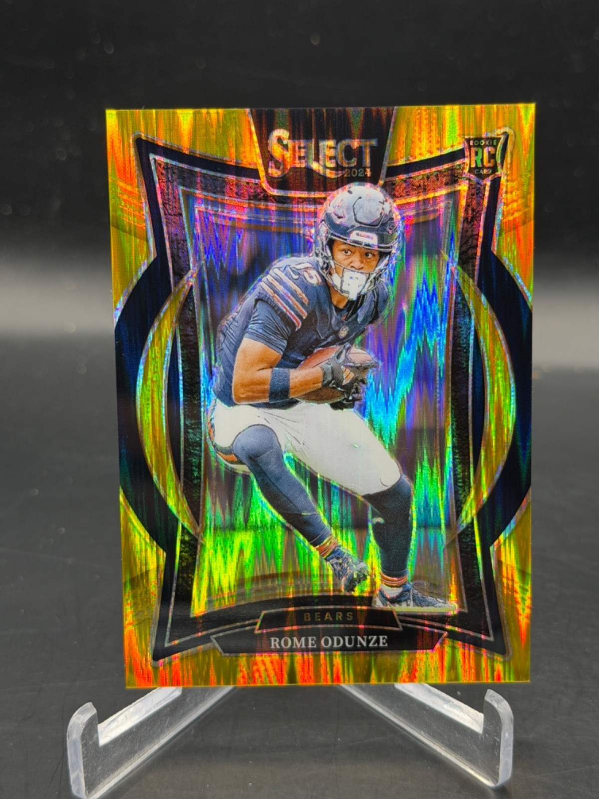 2024 Panini Select Rome Odunze /10 Gold Shock Prizm Concourse Rookie RC #3 WC
