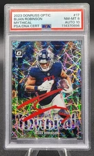 2023 Donruss Optic Bijan Robinson Mythical SSP RC PSA 8 On Card RED AUTO PSA 10