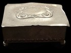 VTG 1929 Engraved Tin And Wood Cigarette Box