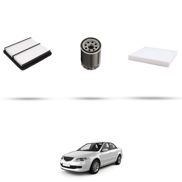 Hoffcar Set Service - 4 Filter Kompatibel Mit Mazda 6 (Gh) 1.8 88Kw Von 2008-image