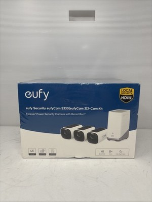 eufy S330 eufyCam 3 Wireless 4K Security Camera Integrated Solar Panel 3-Cam Kit