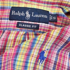 Ralph Lauren Mens Small Classic Fit Colorful Plaid Long Sleeve Button Shirt