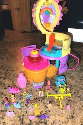 Polly Pocket Spin N  Surprise Playset Ice Cream Cone Shaped Playground w/ Acc
