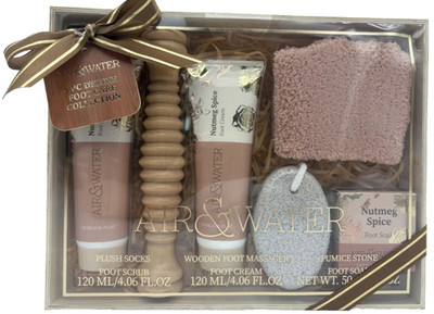 Air & Water Deluxe 6pc Foot Care Set for All Skin Types  Nutmeg Spice Fragrance