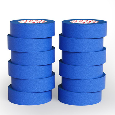 Blue Painters Tape 1'' x 55 Yards, 12 Rolls - Clean Lines, No Residue