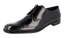 PRADA Polished Derby Dress Suit Shoes Leather Sole Black NEW -  US 11.5 EU 44,5