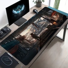 A Large Electronic Sports Gaming Mouse Pad Featuring a Scene of a Solitary Figu