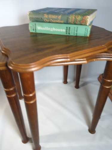 Vintage Mid Century Modern Stacking Nesting Square Side End Tables Set Of 2 - Picture 5 of 13