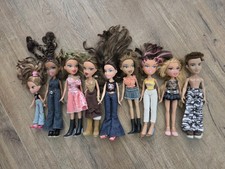 Vintage Bratz Doll Lot 9 Dressed Snap On Shoes Boyz Kidz Cloe Yasmin Sasha Y2K