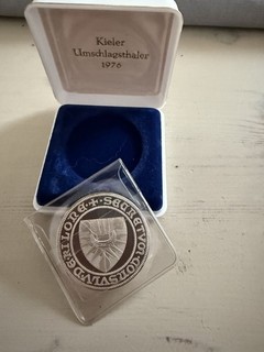 Kieler Umschlagsthaler 1976 Silber PP Medaille im Etui Zertifikat